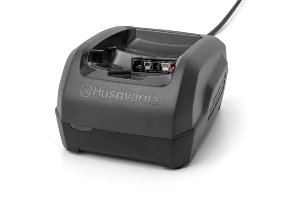 Charge efficiently with the Husqvarna QC250 charger, designed for fast, reliable charging and optimal battery maintenance.