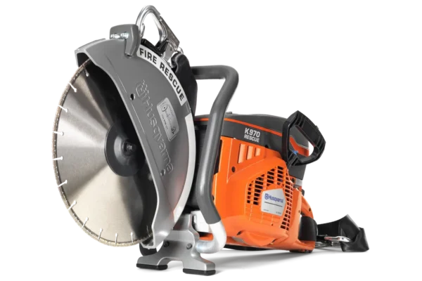 Depend on the Husqvarna K970 III Rescue 14 Inch Gas Power Cutter for rapid, reliable cutting in rescue operations, featuring enhanced safety features.