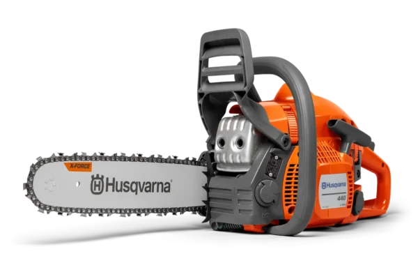 Experience the Husqvarna 440 Gas Chainsaw: powerful, lightweight, and ideal for homeowners needing efficiency in various cutting tasks.