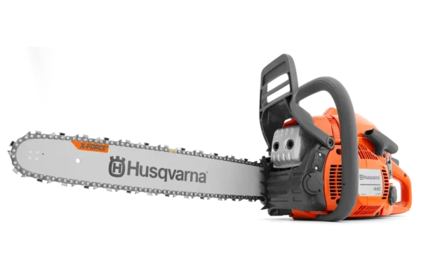 Discover the Husqvarna 445 Gas Chainsaw: robust, efficient, and perfect for demanding tasks with enhanced power and user-friendly features.